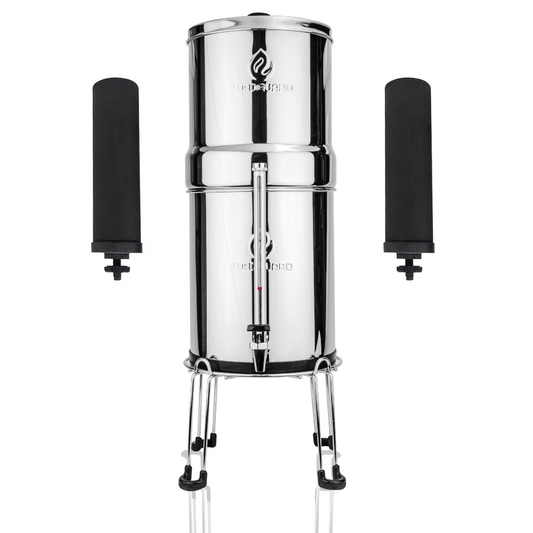 Gravity Water Filter 8.5 L (With Vision Tap + Stand + Mirror Finish) + 2 Activated Carbon Fitlers